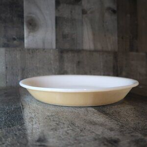 Vintage Fire King Peach Lustre 9" Pie Plate Baking Dish Midcentury Luster